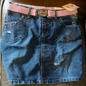 Jennifer Lopez Blue Pink Mini Pencil Skirt